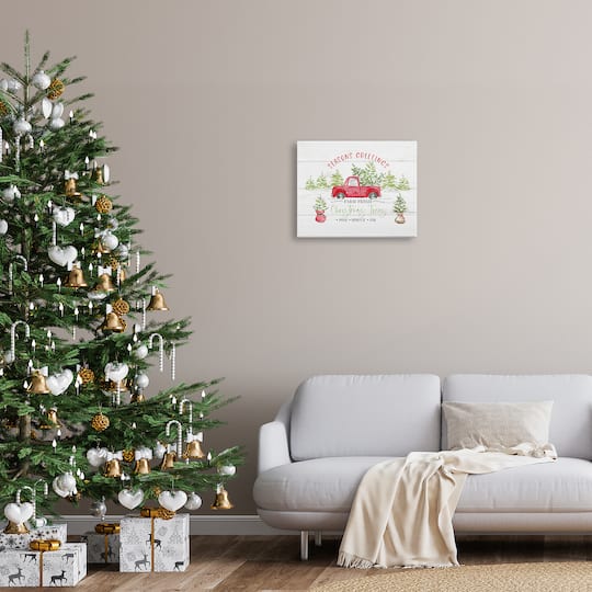 Stupell Industries Farm Fresh Christmas Trees Seasonal Canvas Wall Art